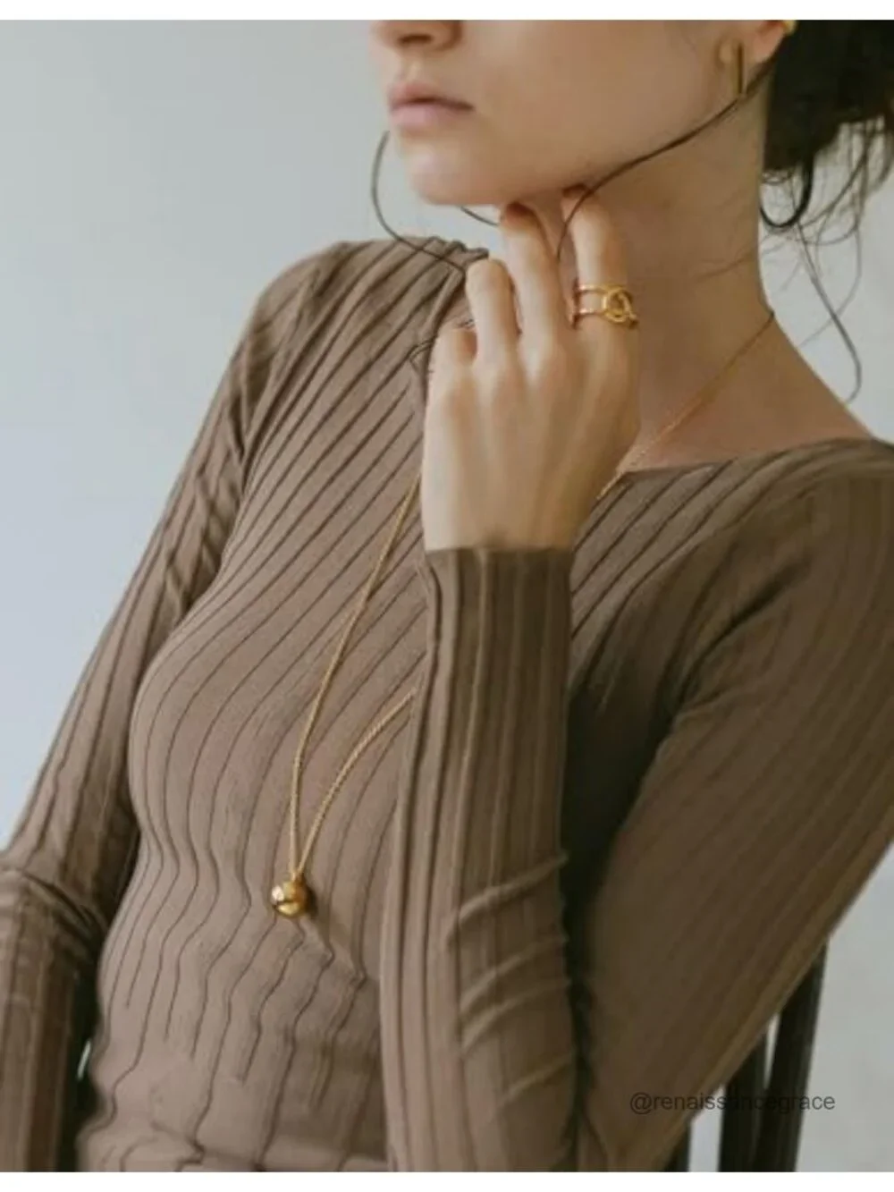 18K Gold Plated Pendant Long Chain Necklace Fashion Jewelry